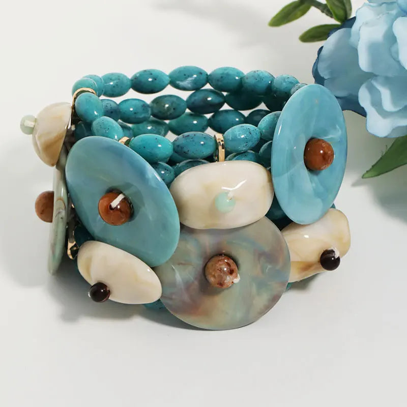 Statement Boho Beads Bracelet Set Handmade for Women Girl