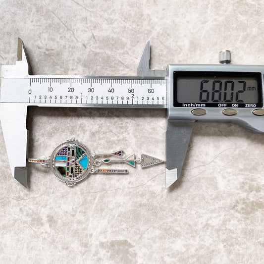 Pendant Dreamcatcher Sun Symbol,Summer Turquoise Jewelry 925 Sterling Silver