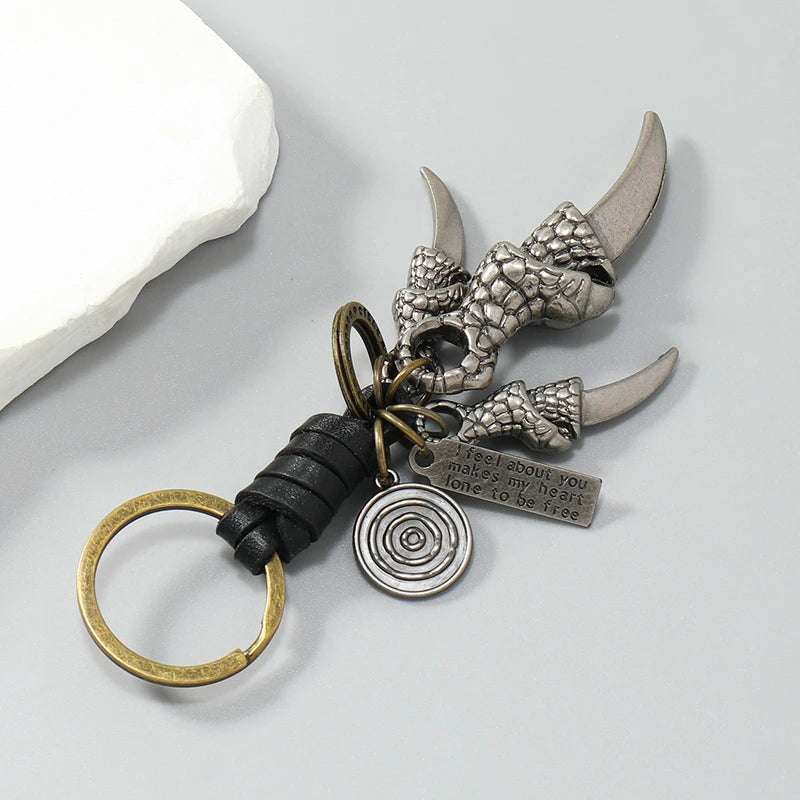 Punk rock claw pendant keychains