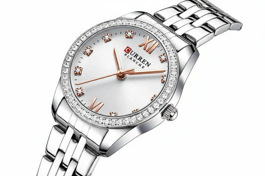 CURREN Women's Luxury Rhinestone Bracelet Watch | Rose Gold | Quartz | Gift Box Available