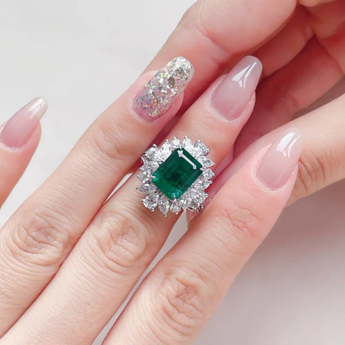 Retro Square Zircon Ring - Adjustable Statement Ring for Women