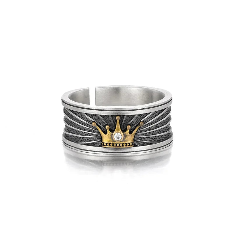 Men's Vintage Statement Rings Collection – Gothic Biker Dragon Crown & More