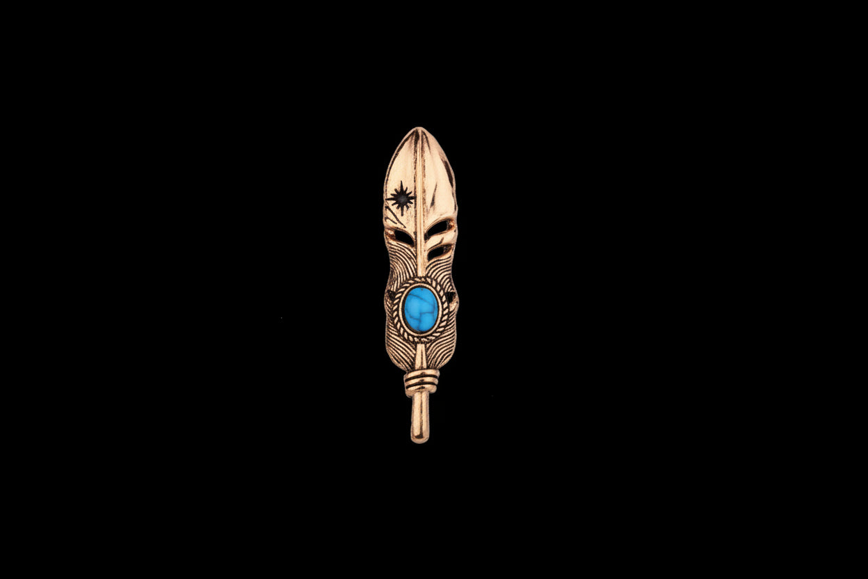 Men's Vintage Turquoise Feather Brooch – Suit Lapel Pin