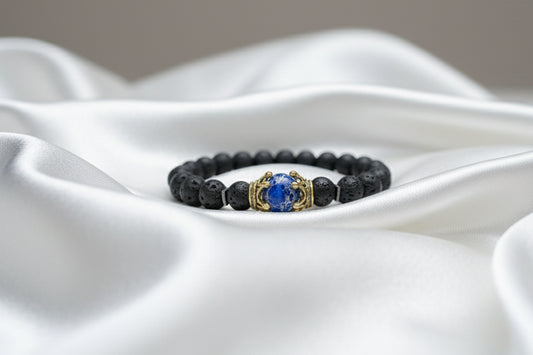 Men Tiger Eye Bead Bracelet - Natural Stone Elastic