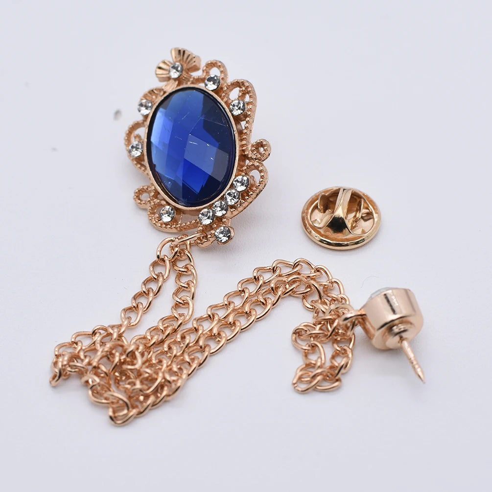Men's Elegant Rhinestone Feather Brooch – Suit Lapel Pin
