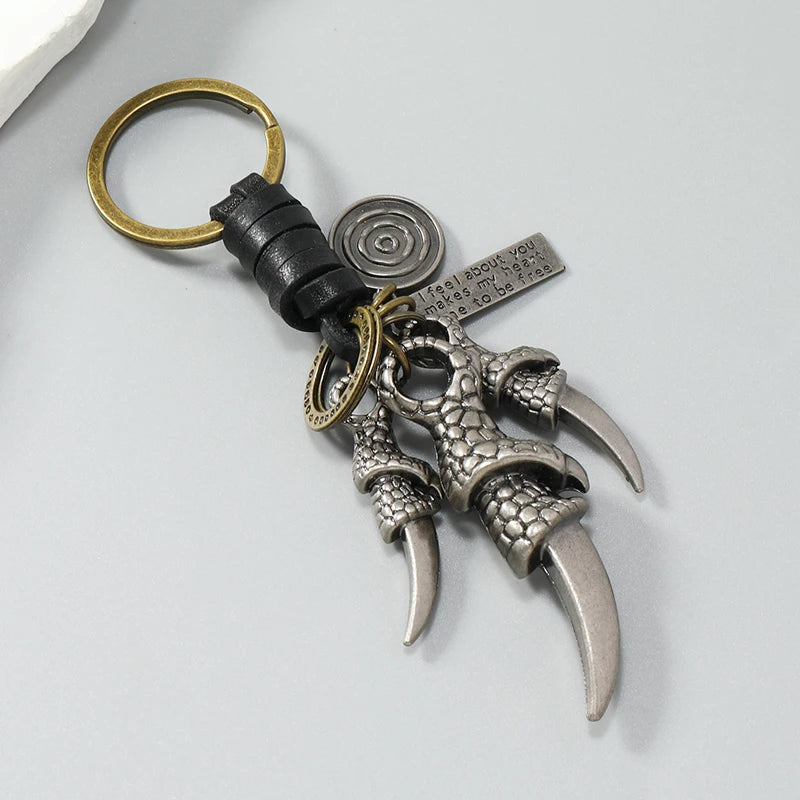 Punk rock claw pendant keychains