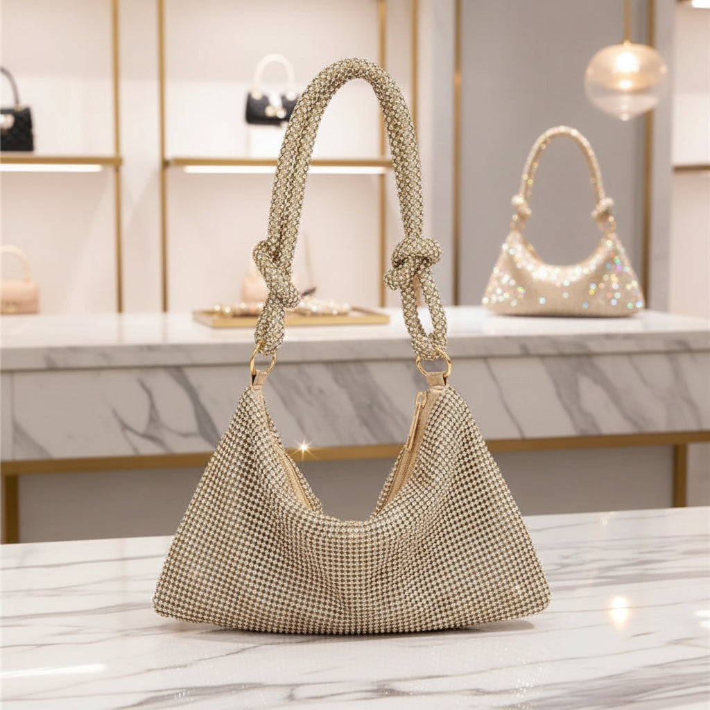 Rhinestone Diamond Evening Bag for Women - Sparkly Crystal Shoulder Bag