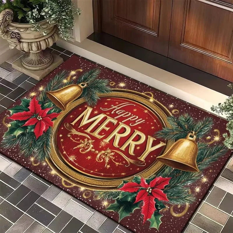 Merry Christmas Entrance Mat/Carpet Non Slip and Absorbent