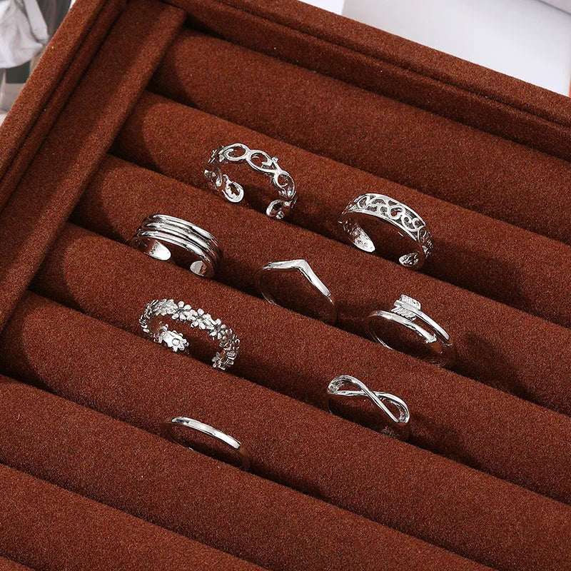 New Beach Foot Ring Women Open Adjustable Joint Toe Rings Boho Vintage Sea Wave Pattern Fashion Jewelry