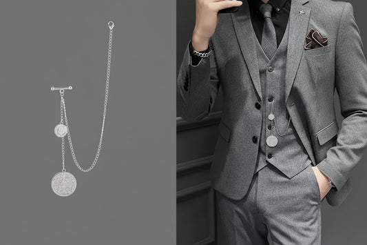 Men's Fashion Tassel Chain Brooch - Shirt Suit, Collar Accessory