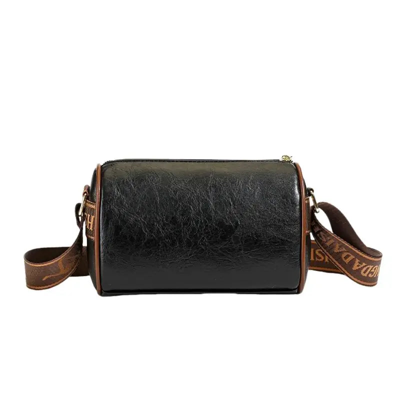 Lotus Embossed Barrel Shoulder Bag | Soft PU Leather Crossbody Purse | Women's Boho Handbag | 3 Colors