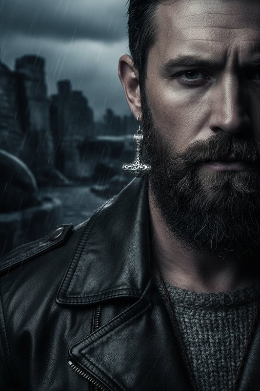Men's Thor's Hammer Viking Drop Earrings – Nordic Stainless Steel