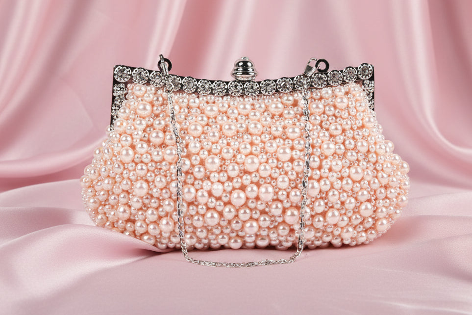 Luxury Crystal Evening Clutch Bag Lady Elegant Wedding Purse New Women Plastic Pearl Handbags Party Dinner Bling Shoulder Bags