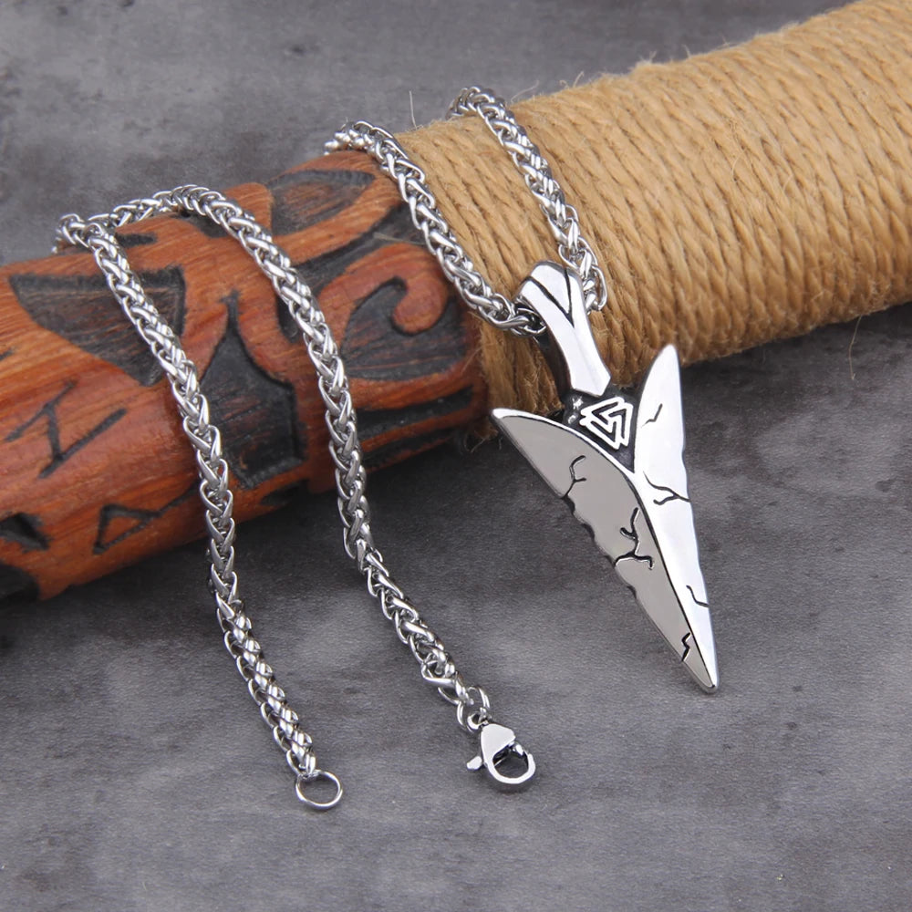 Men's Viking Spear Odin Amulet Pendant Necklace – Stainless Steel Norse Jewelry