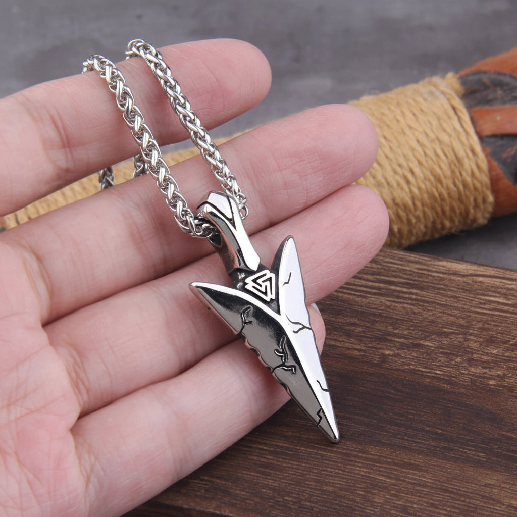 Men's Viking Spear Odin Amulet Pendant Necklace – Stainless Steel Norse Jewelry