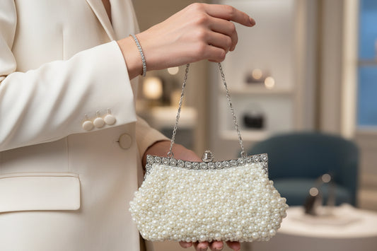 Luxury Crystal Evening Clutch Bag Lady Elegant Wedding Purse New Women Plastic Pearl Handbags Party Dinner Bling Shoulder Bags
