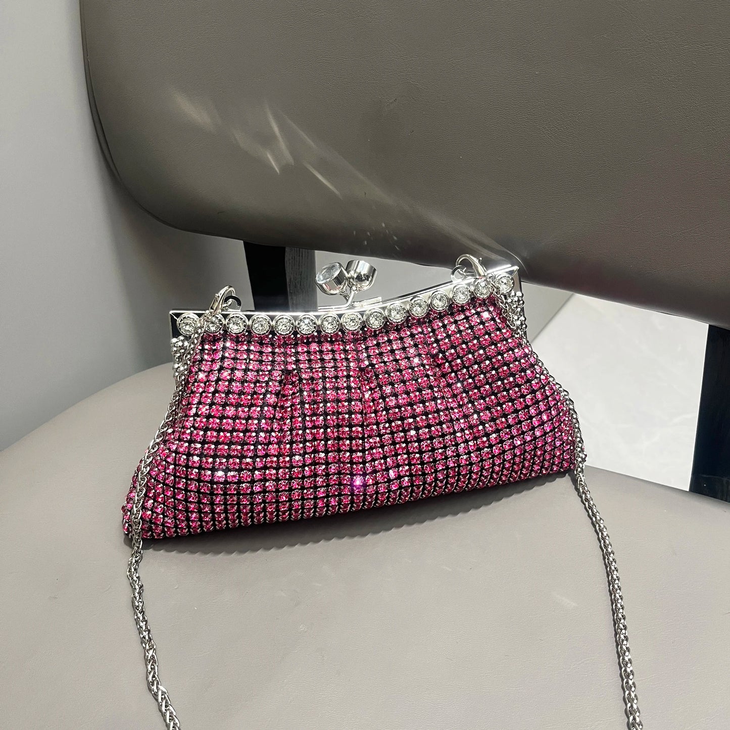 Evening clutch Purse/Bag - Rhinestones/Crystal Luxury Designer Shoulder Strap