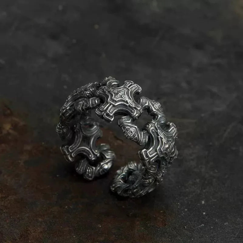 Men's Vintage Statement Rings Collection – Gothic Biker Dragon Crown & More