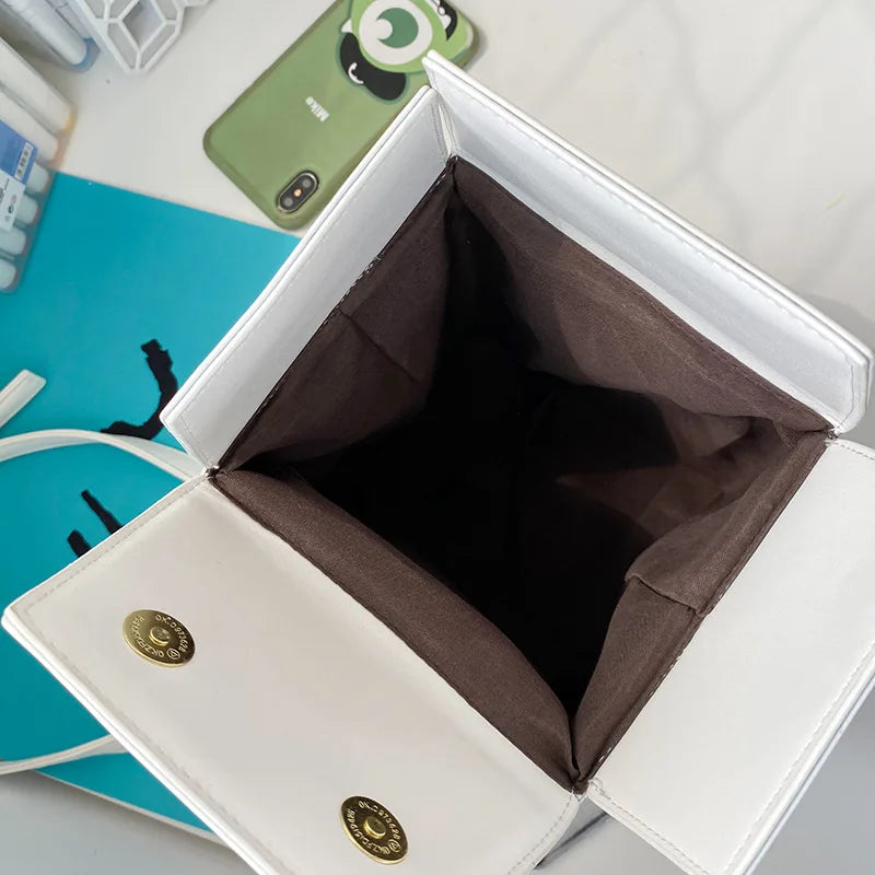 Chinese Takeout Box Purse Pu Leather Handbag Novelty Crossbody Bag Shoulder Chain