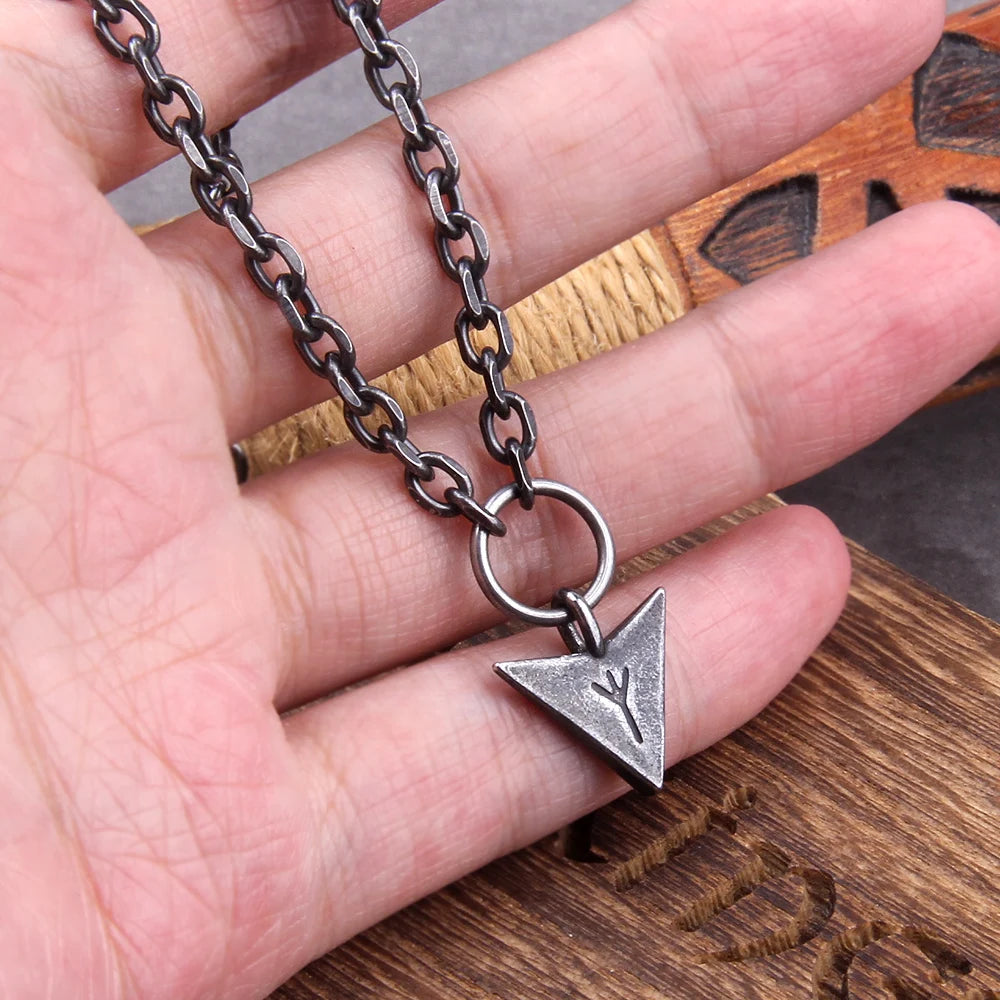 Men's Viking Spear Odin Amulet Pendant Necklace – Stainless Steel Norse Jewelry