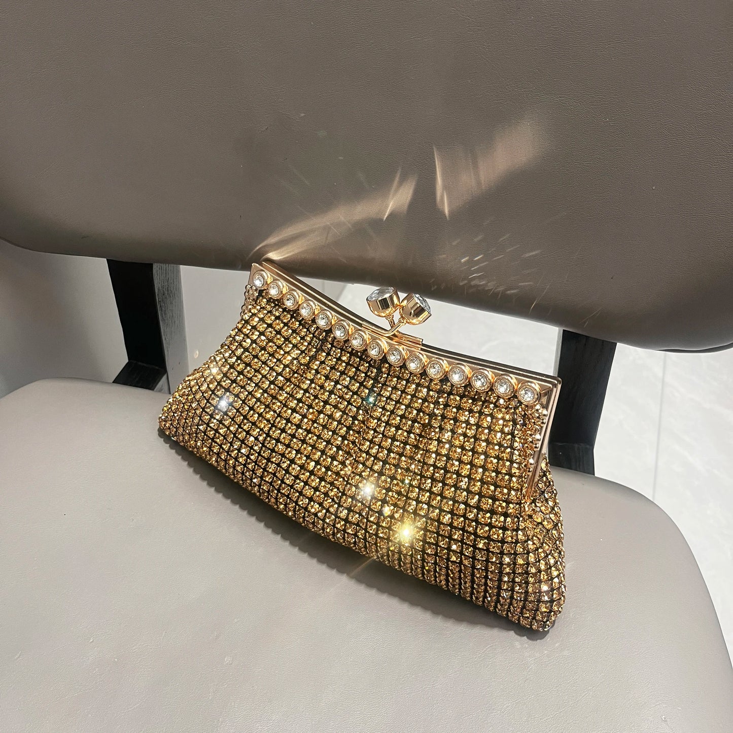 Evening clutch Purse/Bag - Rhinestones/Crystal Luxury Designer Shoulder Strap