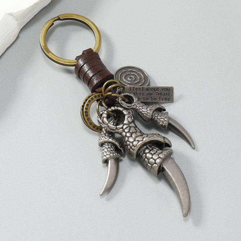 Punk rock claw pendant keychains