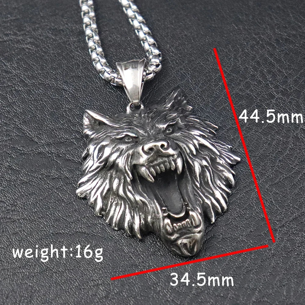 New Fashion Domineering Lion Necklaces Stylish man Stainless Steel Animal Pendant Punk Biker Amulet Gifts Accessories Jewelry