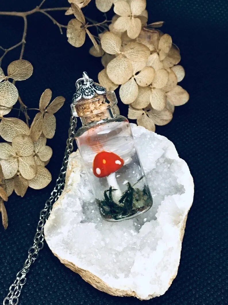 Terrarium Mushroom Necklace