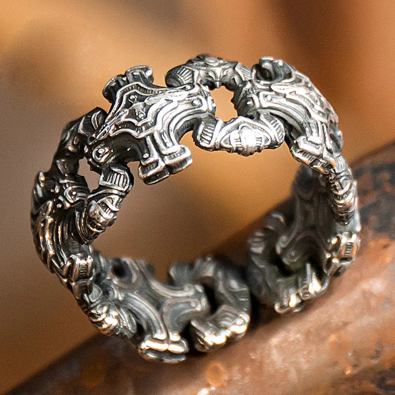 Men's Vintage Statement Rings Collection – Gothic Biker Dragon Crown & More