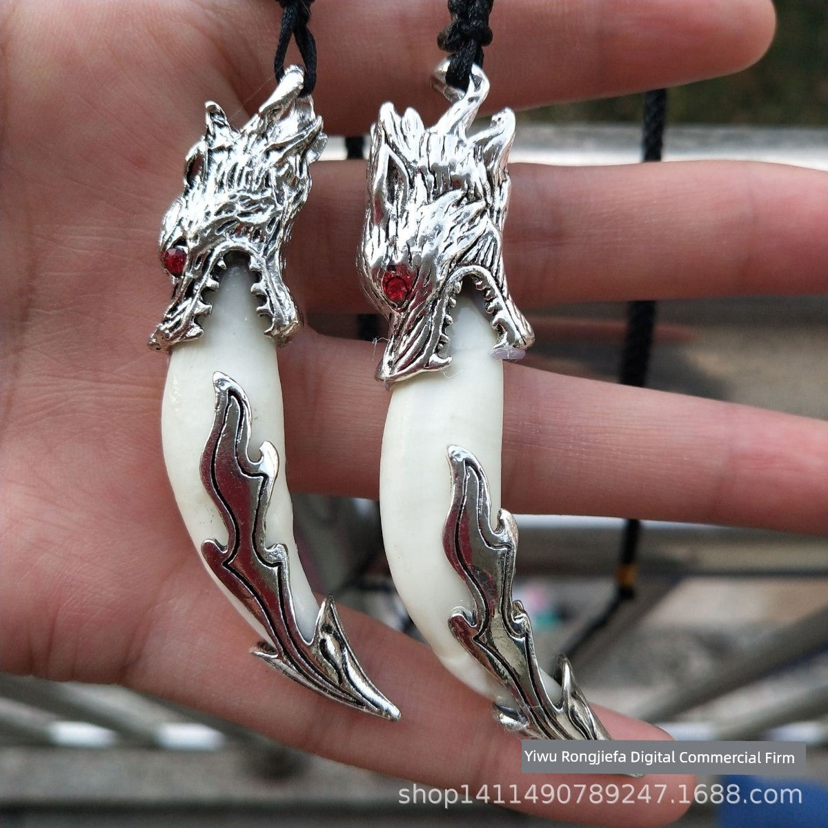 Wolf tooth pendant necklaces