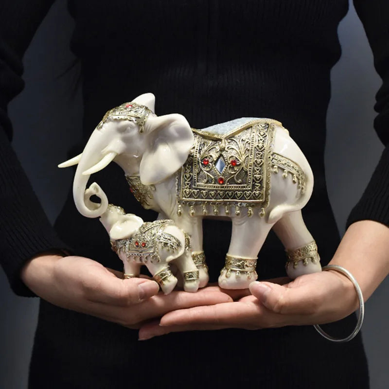 Vilead Thai Elephant Sculptures Pop Art Feng Shui Resin Statue Home Office Decoration Accessories Figurines Wealth Lucky Sign