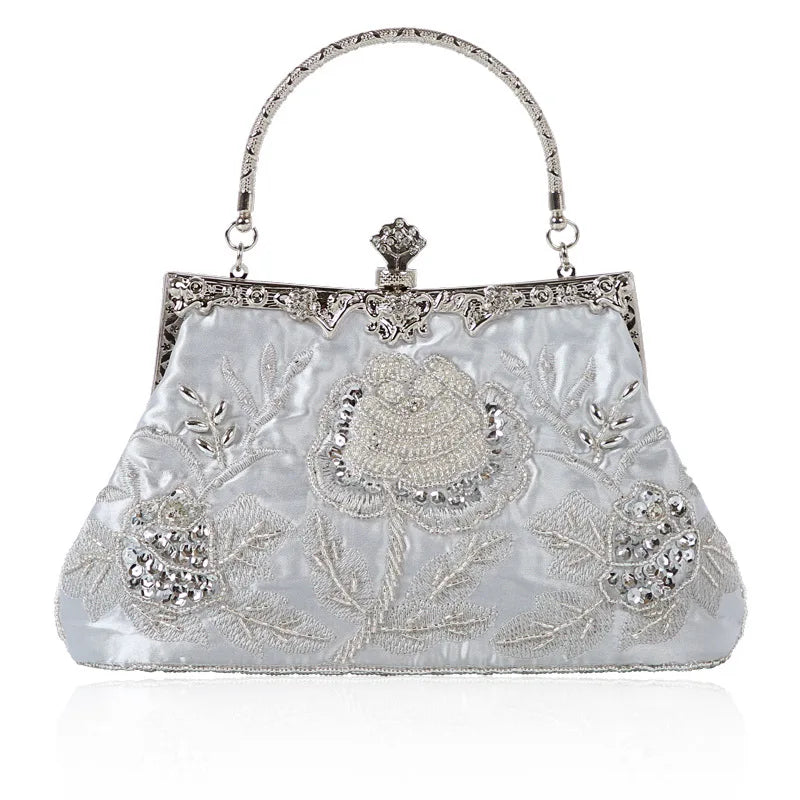 Bead Embroidery Women Evening Bag Diamonds Shell Lady Small Day Clutches Party Dinner Bag Wedding Bridal Pearl Handbags Purse
