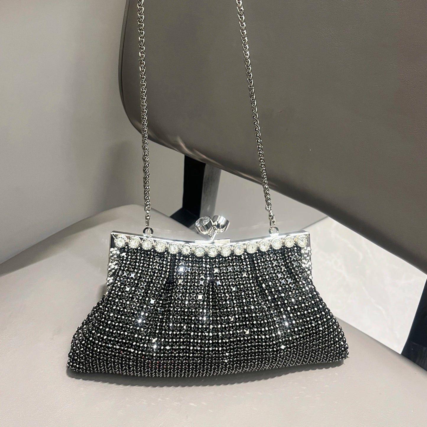 Evening clutch Purse/Bag - Rhinestones/Crystal Luxury Designer Shoulder Strap
