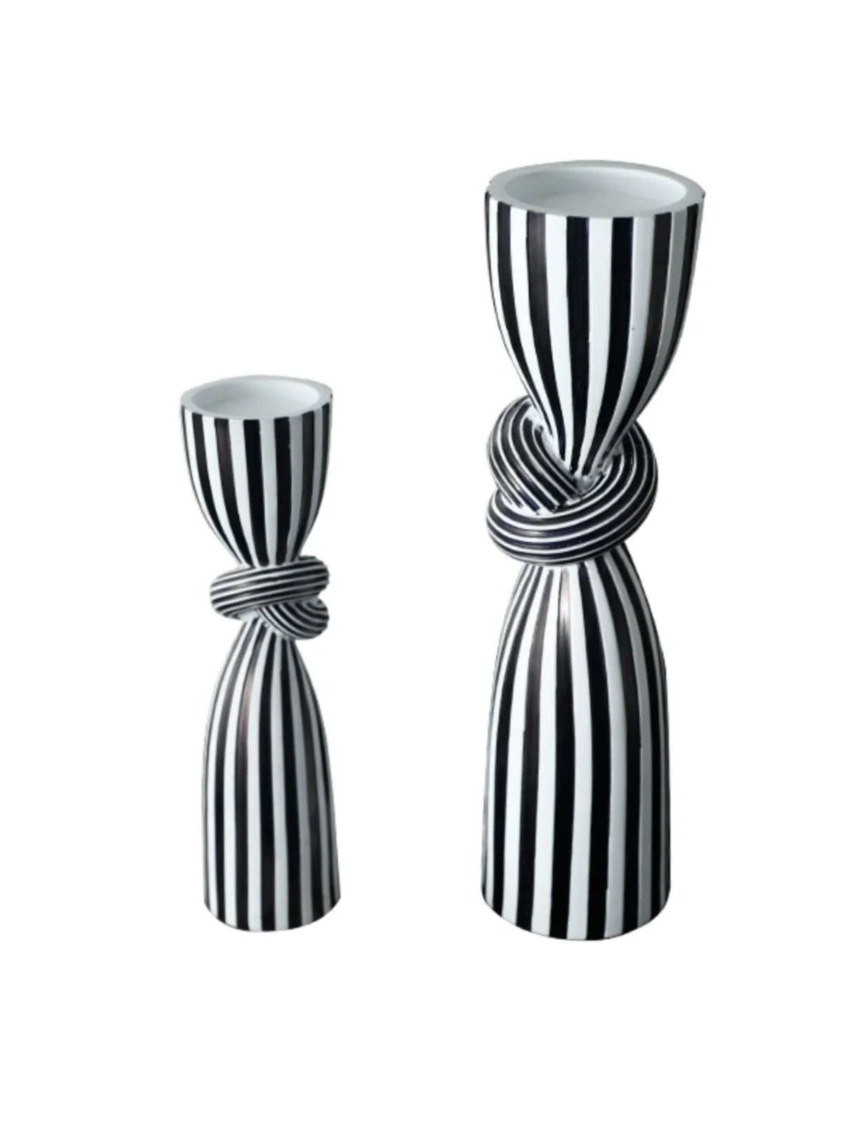 Resin Candlestick Ornaments Black White Striped Kink Candlestick Creative Living Room Dining Table Decor Room Decor Ornaments