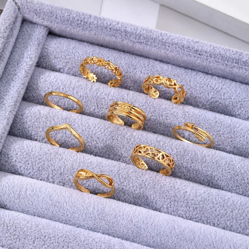 New Beach Foot Ring Women Open Adjustable Joint Toe Rings Boho Vintage Sea Wave Pattern Fashion Jewelry