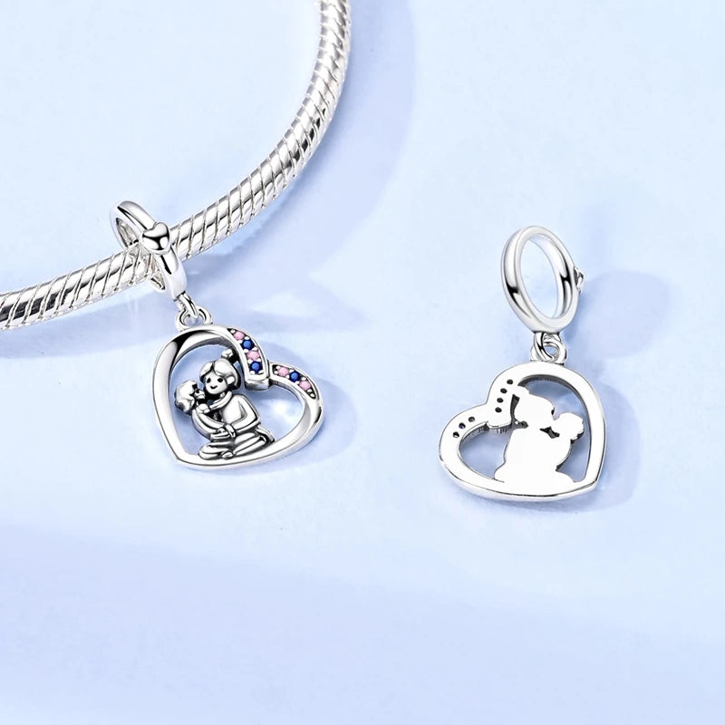 Heart-shaped Charms 925 Silver Pink Ballet Shoes Pendant Love Balloon Beads Fit Original Bracelets Women DIY Jewelry Gifts