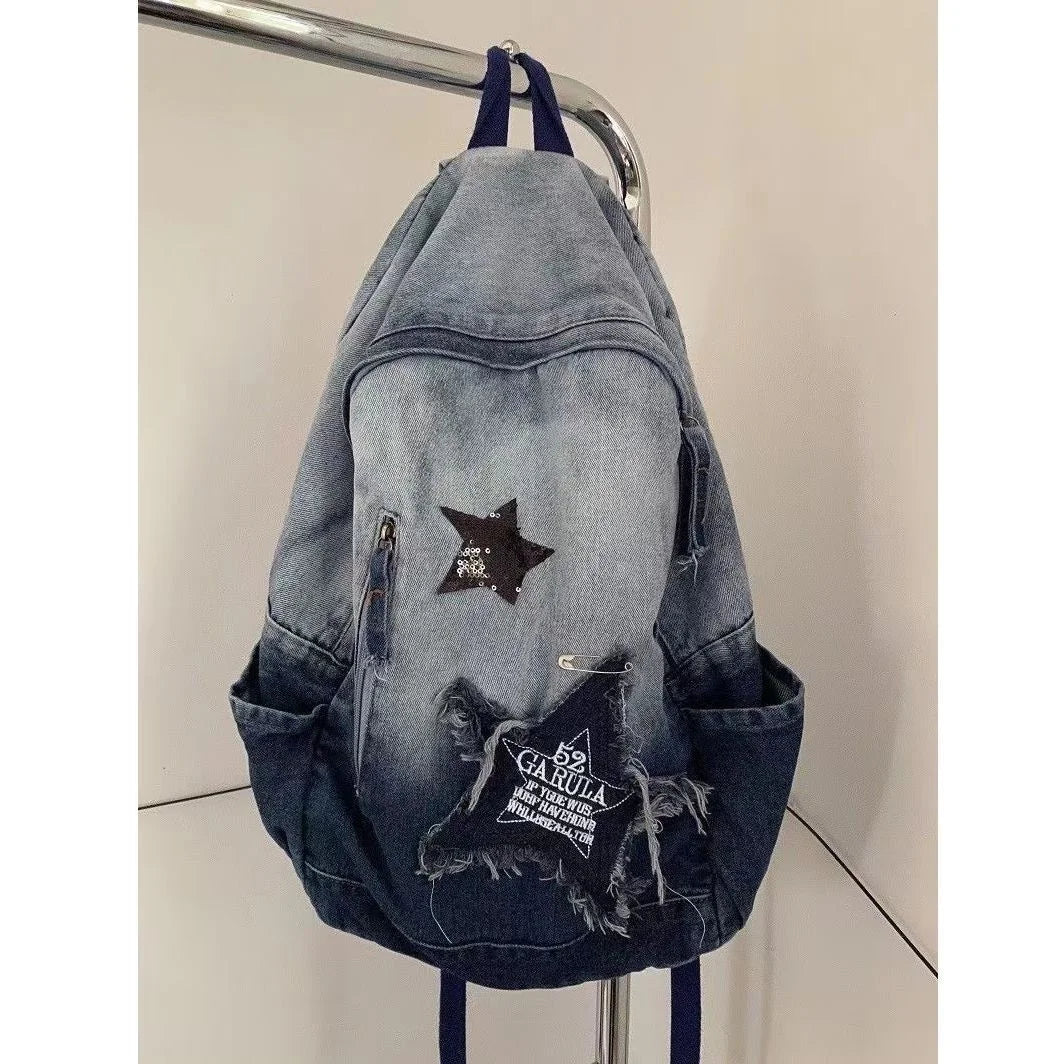 Denim rockstar backpack