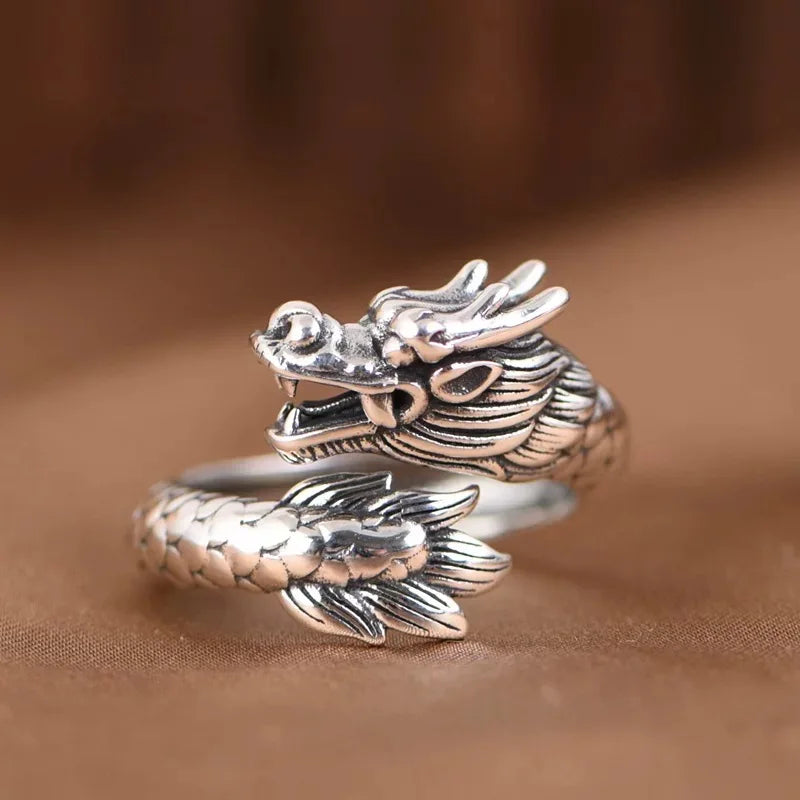 Men's Vintage Statement Rings Collection – Gothic Biker Dragon Crown & More