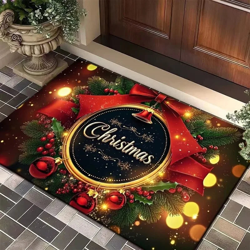 Merry Christmas Entrance Mat/Carpet Non Slip and Absorbent