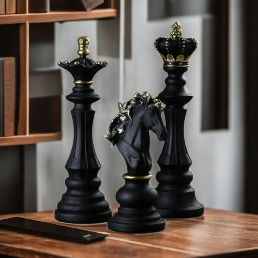 Vilead  Chess Pieces Figurines for Interior The Queen's Gambit Decor Office Living Room Home Decoration Modern Chessmen Gifts