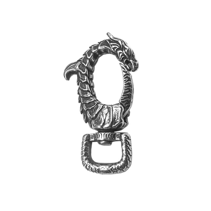 Chinese Dragon Head Stainless Steel Keychain — Viking Style | Men's Gift