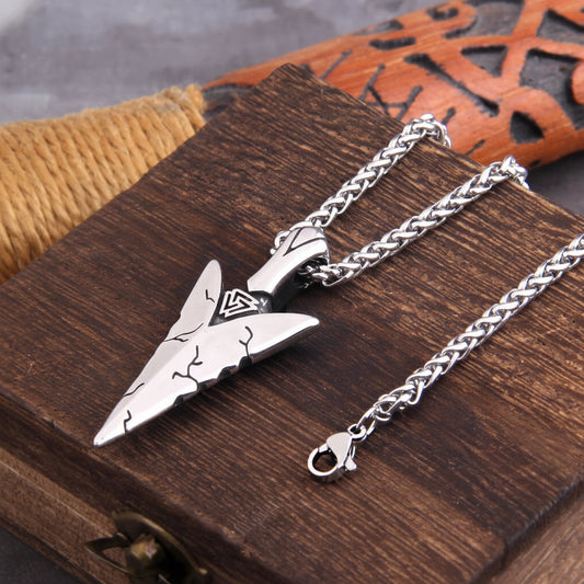 Men's Viking Spear Odin Amulet Pendant Necklace – Stainless Steel Norse Jewelry