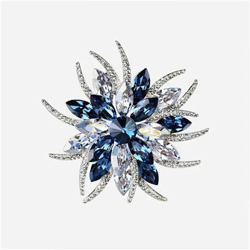 Women's Luxury Crystal Sunflower Brooch – Statement Lapel Pin