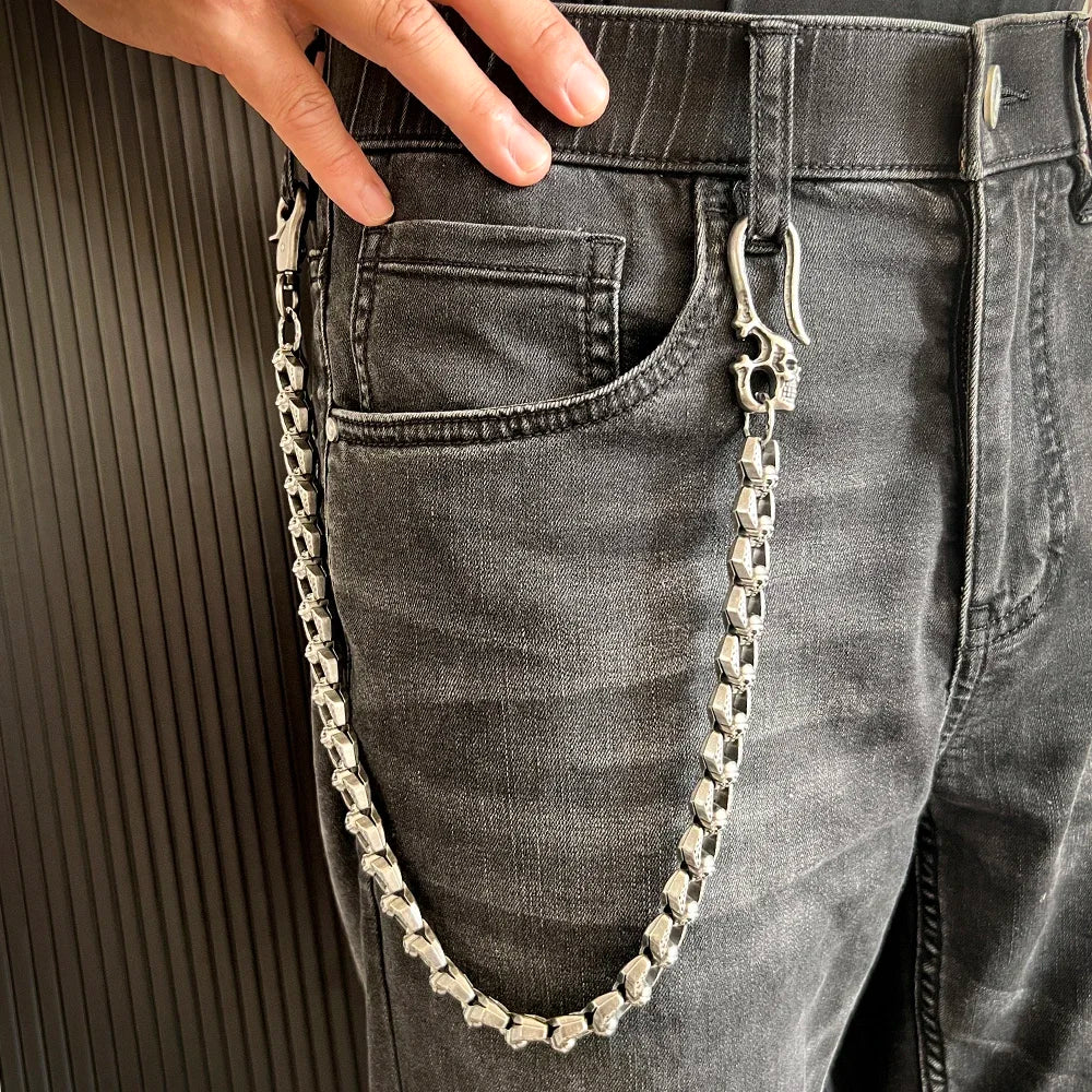 Punk Rock Alloy Pants Chain Hip-Hop Motorcycle Riding Decoration Wallet Chain Unique Halloween Gift Accessories