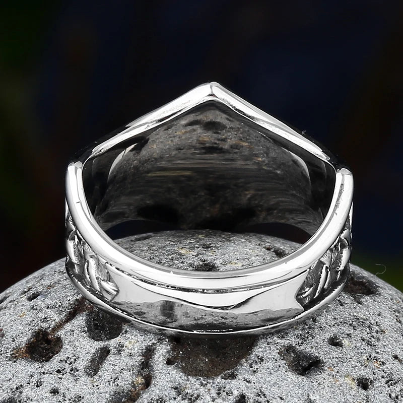 Biker Star Ring | 316L Stainless Steel Red Zircon | Men's & Teen's Statement Ring