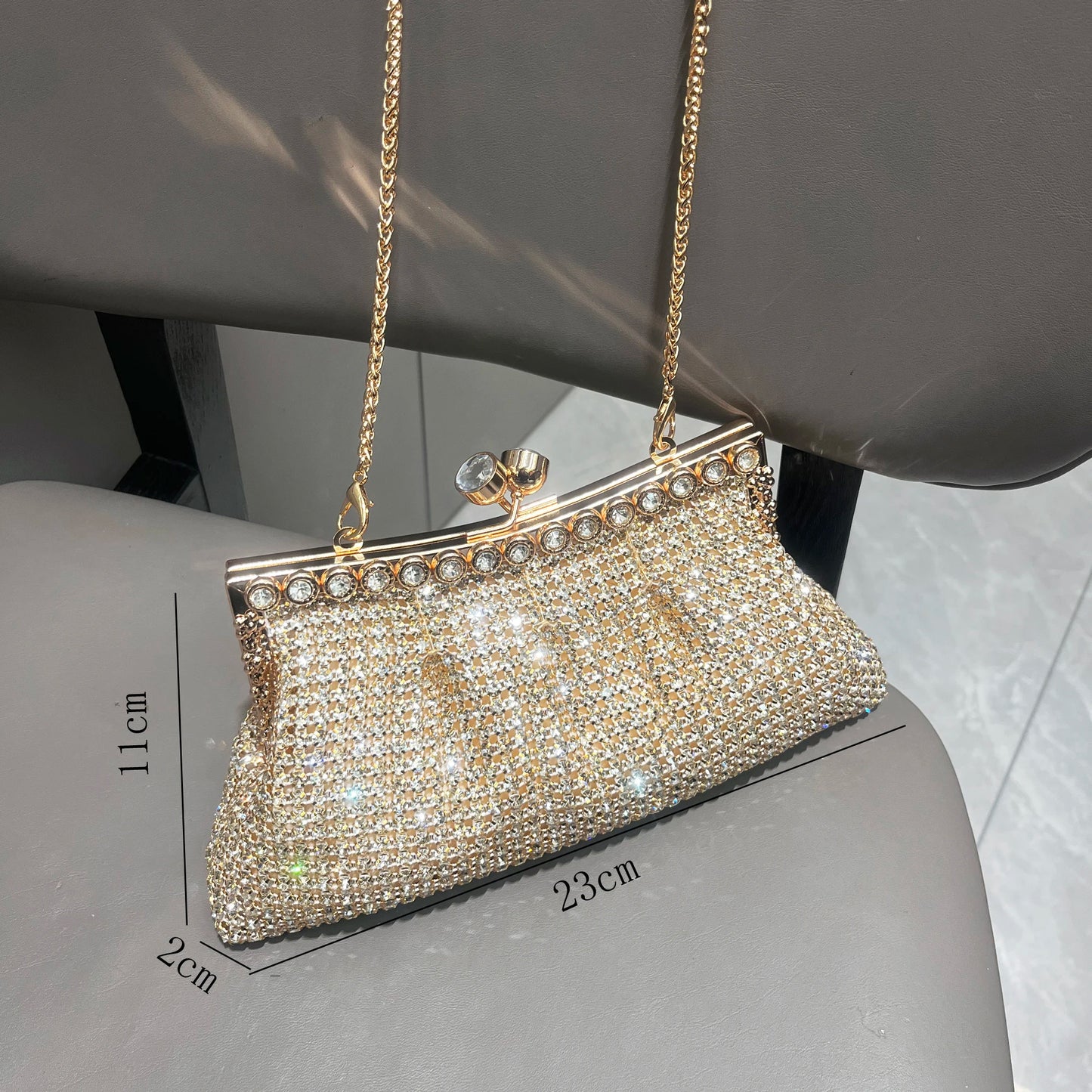 Evening clutch Purse/Bag - Rhinestones/Crystal Luxury Designer Shoulder Strap