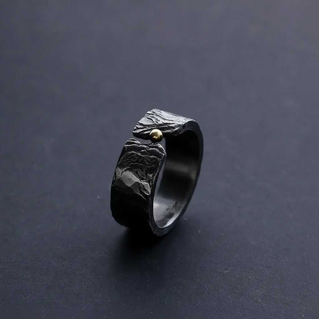 Chinese Art Titanium Open Band Ring – 6 Styles