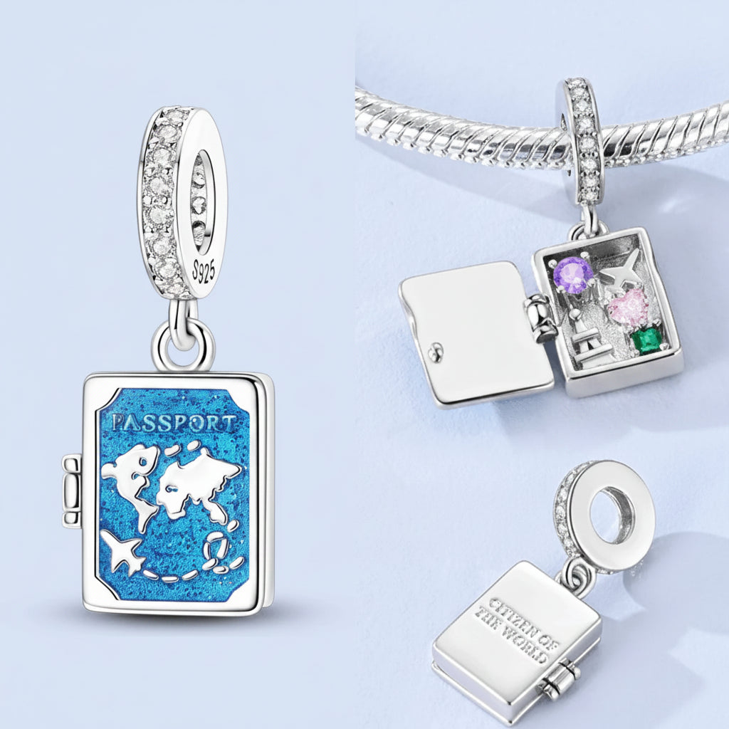 Charms 925 Silver Retractable Passport Beads Hot Air Balloon Ice Cream Pendant Fit Original Bracelets Women DIY Jewelry Gifts