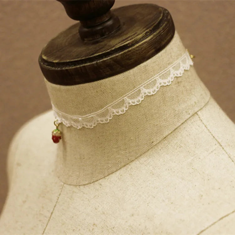 Sweet lace strawberry choker