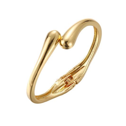Women's Chunky Open Cuff Bangle | Gold-Plated Geometric Boho Bracelet